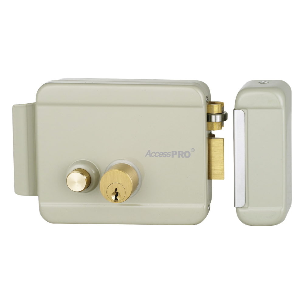 Cerradura Eléctrica con Botón de Salida/ Incluye Llave  / Exterior / Derecha