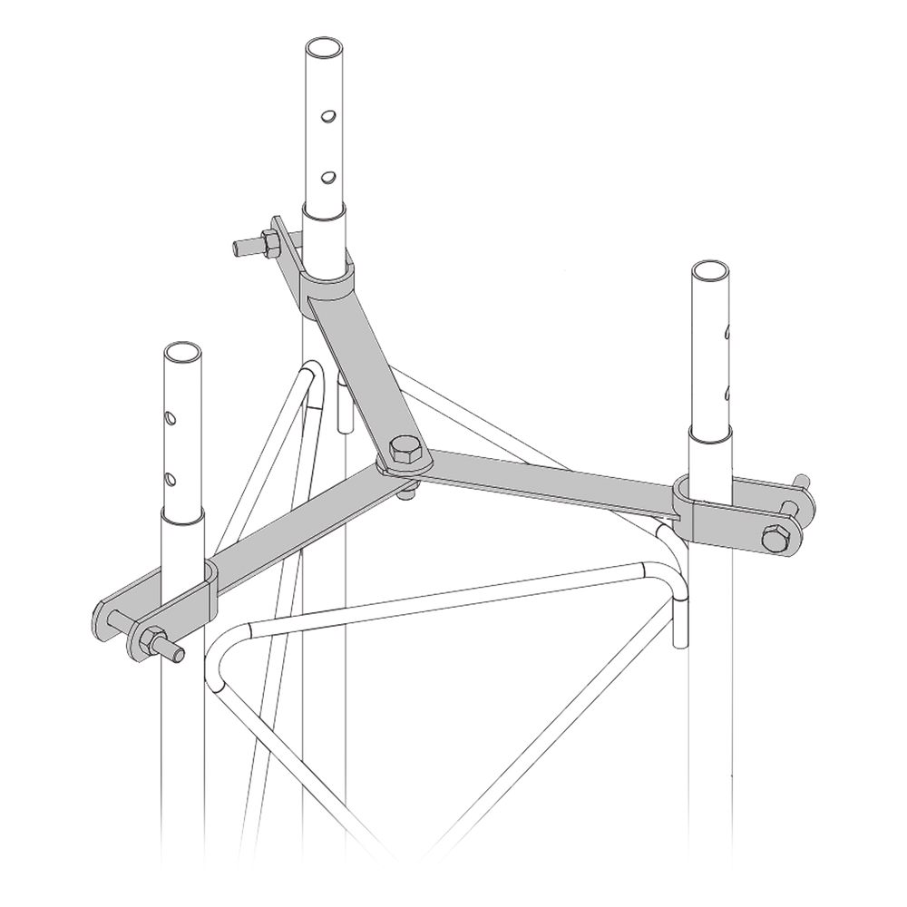Brida para sujeción de retenida compatible con tramos STZ60G, Galvanizado por Inmersión en Caliente.