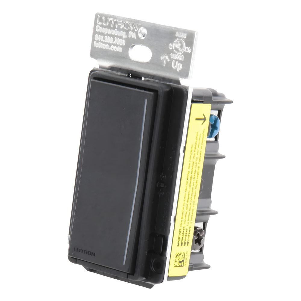 Atenuador auxiliar Sunnata de pared para control de 3 vías o escalera, 120 V, compañero cableado del atenuador principal del sistema RadioRA 3, color negro mate (Midnight)