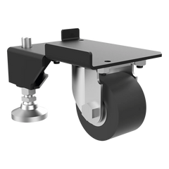 Kit de Ruedas y Niveladores para Gabinetes Trabajo Pesado 3000 lbs (1361 kg) / Material Compuesto Negro / Ruedas Giratorias 360° / Acero Dulce con Recubrimiento en Polvo / Dimensiones 11.9 x 16.4 x 10.1 cm
