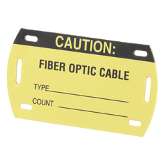 Kit de 5 Etiquetas Autolaminadas para Fibra Óptica, Para Uso Interior/Exterior, Dimensiones de 90.42 x 52.32 mm (3.56 x 2.06 pulgadas), Color Negro con Amarillo