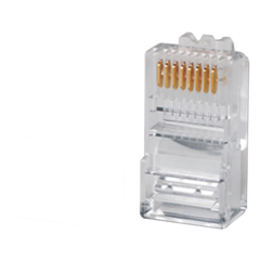 Plug RJ45 Cat5e, Para Cable UTP Calibre 22 a 26 AWG, Chapado en Oro de 50 Micras