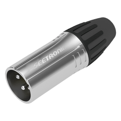 XLR conector de cable Macho, carcasa cromada perla, contactos plateados