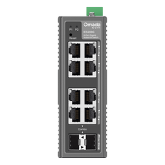 Switch Industrial Omada Easy Managed / 8 Puertos Gigabit (6× RJ45 + 2× RJ45/SFP Combo) / 16 Gbps Switching / -40°C a 75°C / Protección Rayos 6kV / Gestión Cloud / Montaje DIN Rail o Pared / IP40