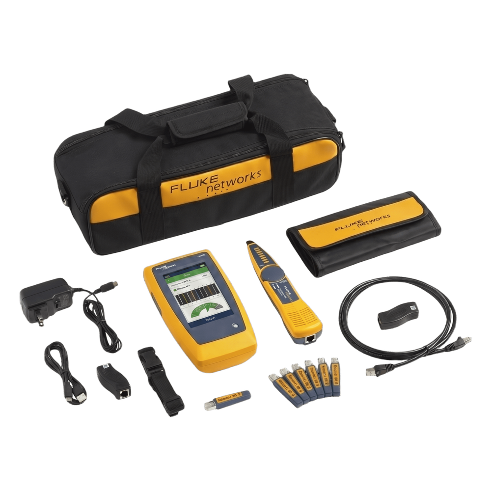 Kit Avanzado de Calificador de Red y Wi-Fi LinkIQ DUO / Verificación hasta 10GBASE-T / Diagnóstico de Switch, VLAN y PoE / Análisis Wi-Fi 6E / Pantalla Multitáctil a Color / Gestión LinkWare PC