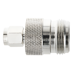 Adaptador en Linea de Conector SMA Macho a N Hembra.