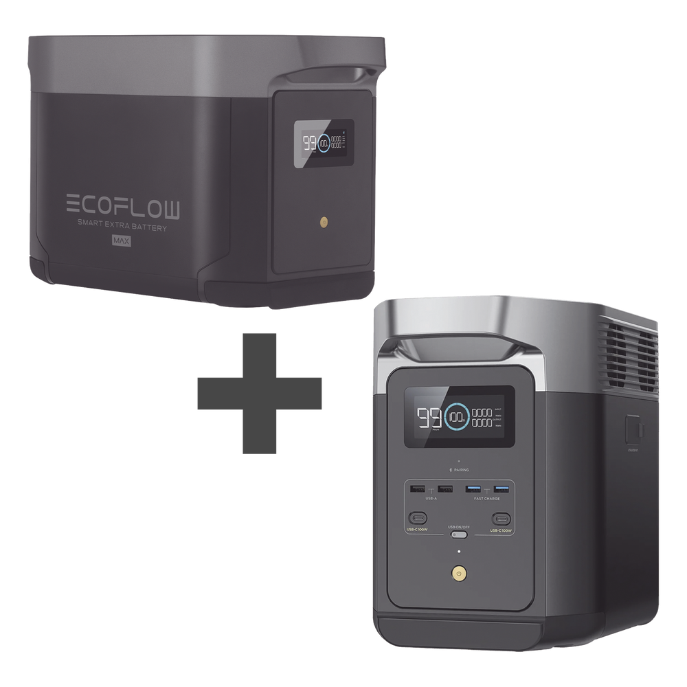 Kit de Estación de Energía Portátil 2048Wh + Batería Externa 2048Wh (4096Wh Totales)