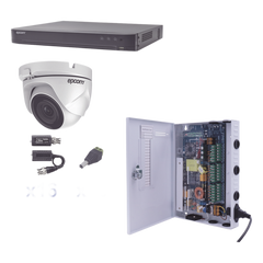 KIT TurboHD 1080p / DVR 16 Canales / 16 Cámaras Eyeball (exterior 2.8 mm) / Transceptores / Conectores / Fuente de Poder Profesional