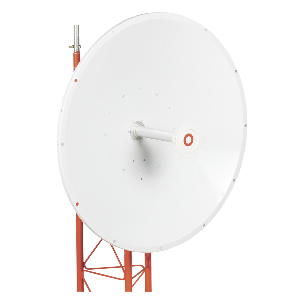 Antena direccional de 3ft, 4.9 a 6.5 GHz, Ganancia 34 dBi, Conectores N-hembra, Polarización doble, incluye montaje para torre o mástil