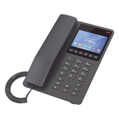 Teléfono IP Hotelero con pantalla LCD a color, 2 líneas SIP con 2 cuentas, codec Opus, IPV4/IPV6, color negro, con gestión en la nube GDMS