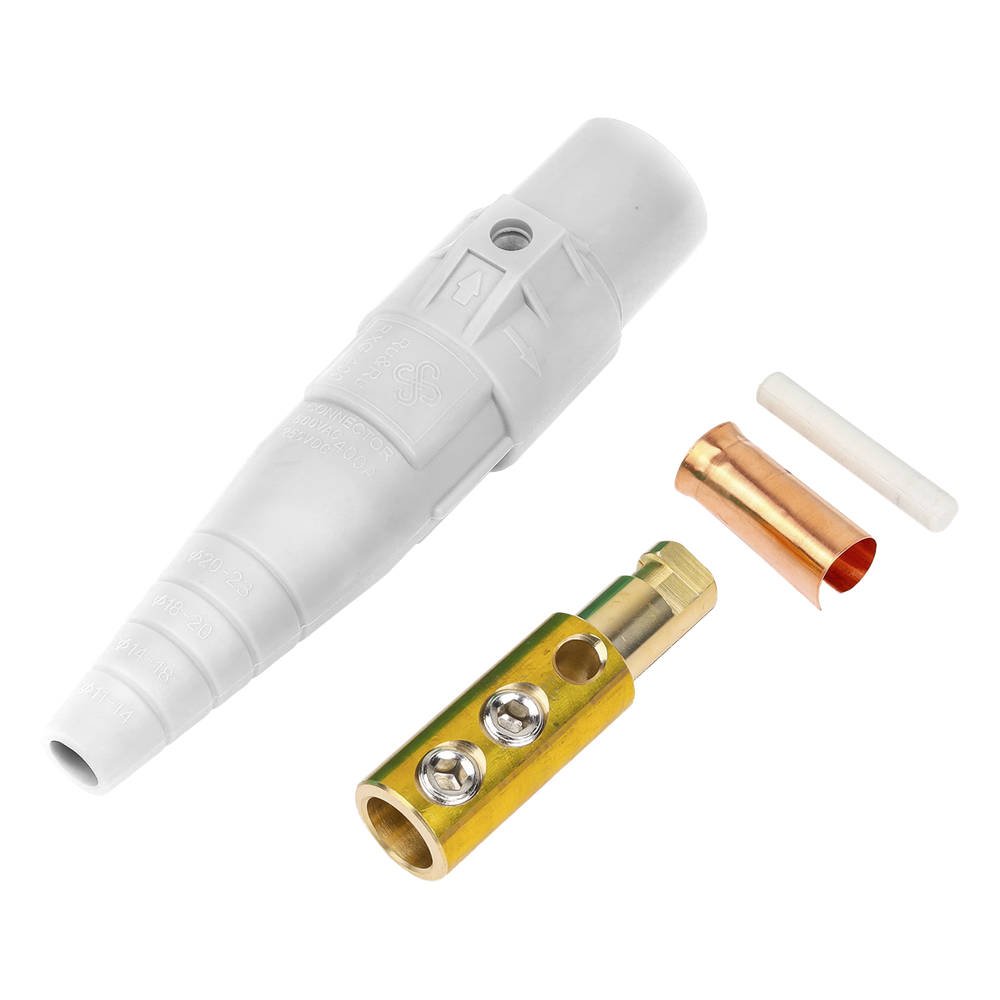 Conector Macho Camlock / 400 Amperes / 600V AC / Sección Cable 50-95 mm² / Abrazadera Compresión / Plástico Ingeniería / Múltiples Colores