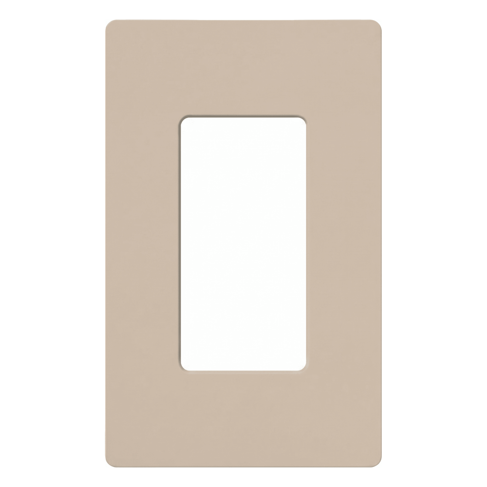 Placa de pared de 1 espacio sin tornillos visibles, acabado satinado color taupe, para atenuadores, apagadores y controles Lutron de estilo Designer