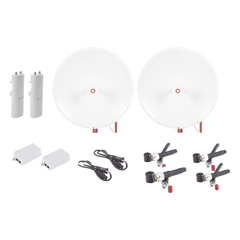 Kit completo de radio C5C con Antena TXP4865D34DP de 34 dBi, Frecuencia (4.9-6.5 GHz), para hasta 65 km, PoE, cable de alimentación y Jumpers Incluidos