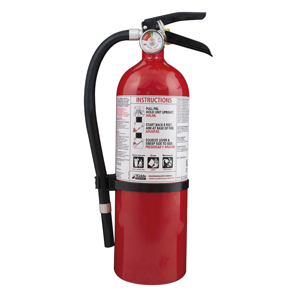 Extintor desechable multipropósito de polvo químico seco para fuegos clase A, B y C, uso en áreas de estar del hogar, paquete de 4 piezas de 4 lb