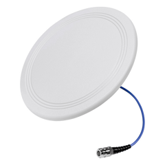 Antena Omnidireccional para Techo Interior / 600-6000 MHz / 5 Bandas Celulares y WiFi / Perfil Ultra Bajo 8 mm / Conector N-hembra / Cable Plenum 30 cm / Material del radomo, ABS