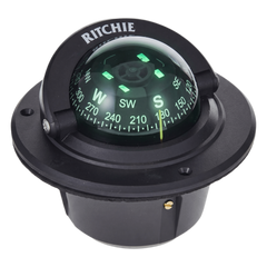 Brújula de Navegación Marítima Ritchie F-50 / Montaje Flush / Dial 2 3/4" (70 mm) / Iluminación Nocturna Verde / DirectiveForce Magnets / Construcción Compuesta Alta Temperatura / 100% Reparable