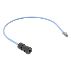 Cable de Conexión en Campo Jack a Plug RJ45, Categoría 6A, CMP (Plenum), 0.5 Metros (1.64 Pies), Color Azul