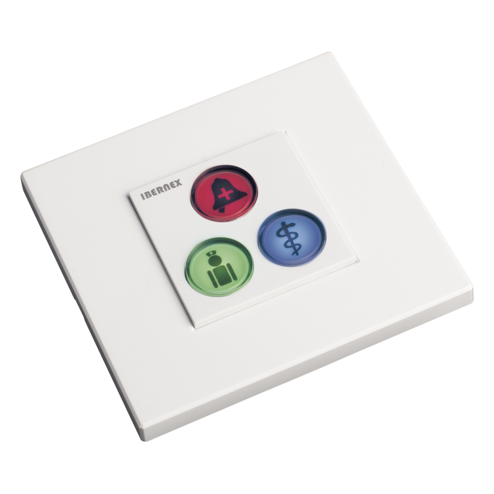 Modulo de 3 Botones iluminados para habitación de Hospital / Alarma / Cancelar y Código Azul / BUS RS485 / Compatible con NX0019/B, NX1021 Y NX0015