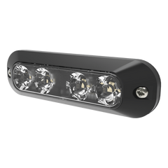 Luz Auxiliar de 4 LED, Rojo/Claro, Lente Transparente