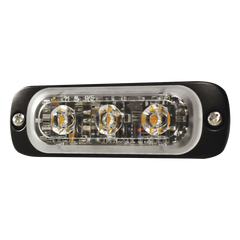 Luz Auxiliar de 3 LED, Rojo, Lente Transparente, SAE