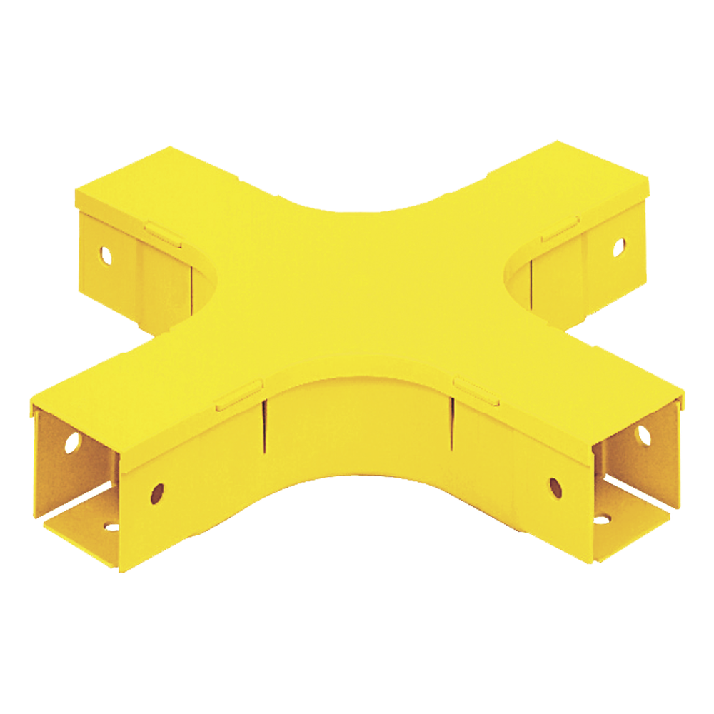 Accesorio de 4 Vías Horizontal, Con Ángulos a 90º, Para Canaletas FiberRunner™ 2X2, Color Amarillo