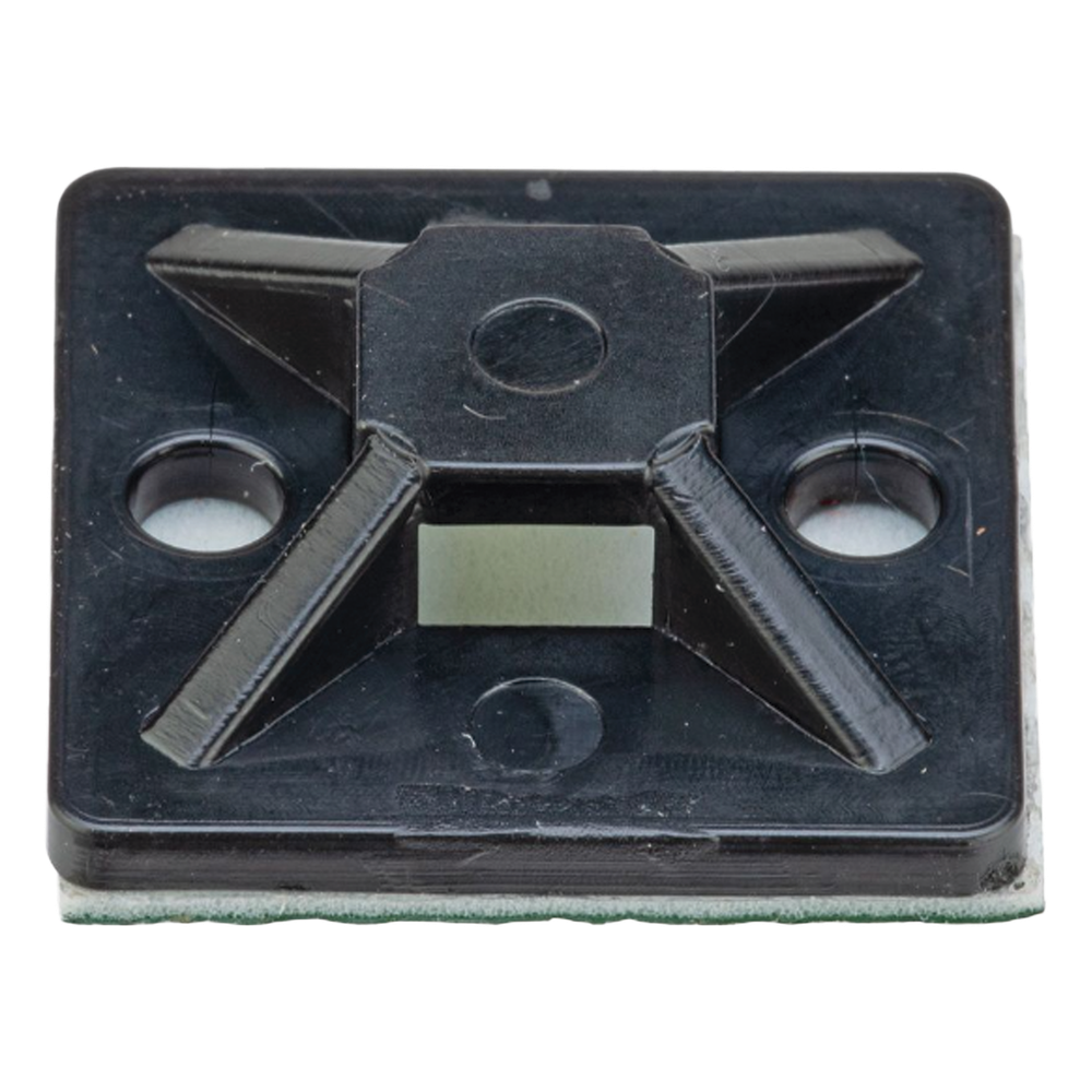 Montaje-Sujetador Adhesivo STRONGHOLD de 4 Vías de 3/4" x 3/4" x 1/4", Color Negro,  Nylon 6.6 Retardante de Llamas V-2, Paquete de 100pz