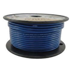 Cable Eléctrico Color Azul Calibre 14 / UL 1015-1230 / 600 Voltios / Temperatura 105°C Seco 75°C Húmedo / Cobre Estañado Clase K / Aislante PVC Retardante de Llama VW-1 / Resistente a Humedad Abrasión Ácido Combu