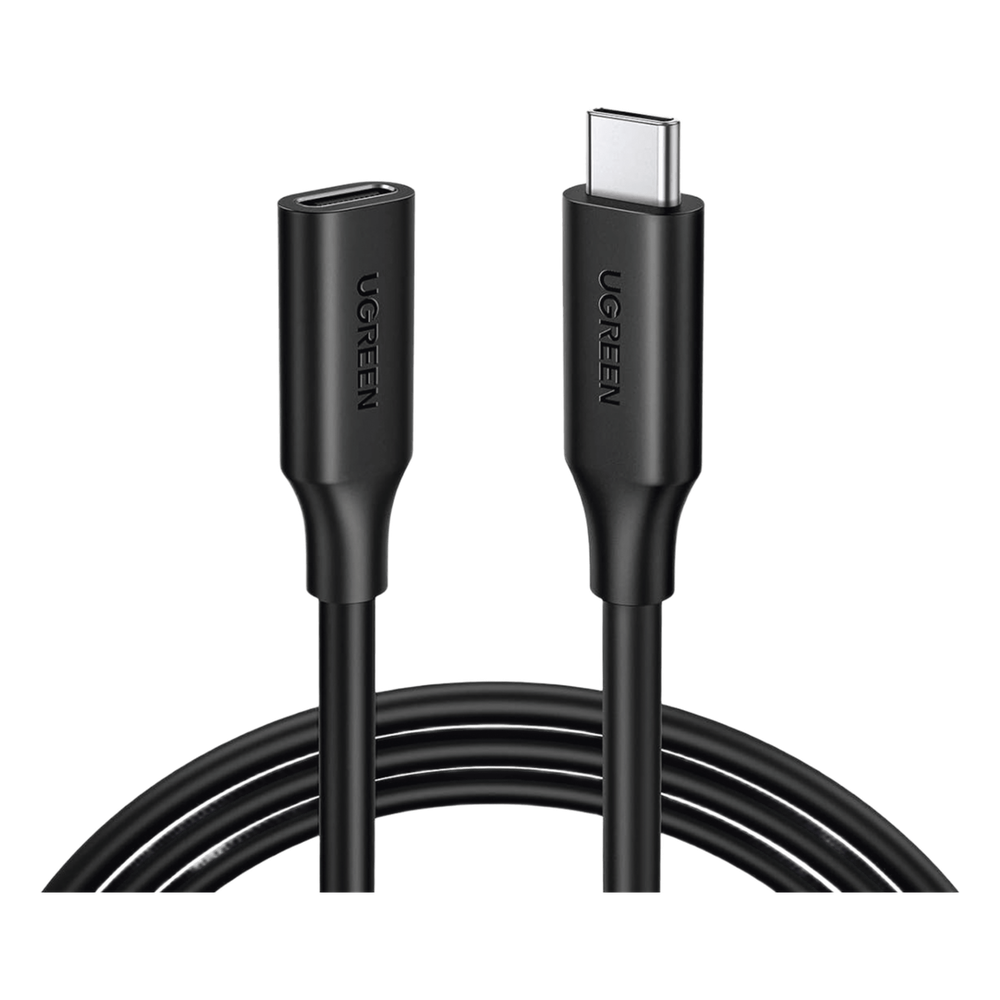 Cable USB-C Macho a USB-C Hembra | 1metro | USB-C 3.1 Gen 2 | Compatible con Thunderbolt 3 | TPE |  Transferencia de Datos 10 Gbps | Soporta hasta 100W para Carga Rápida |  Reversible.