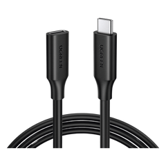 Cable USB-C Macho a USB-C Hembra | 1metro | USB-C 3.1 Gen 2 | Compatible con Thunderbolt 3 | TPE |  Transferencia de Datos 10 Gbps | Soporta hasta 100W para Carga Rápida |  Reversible.