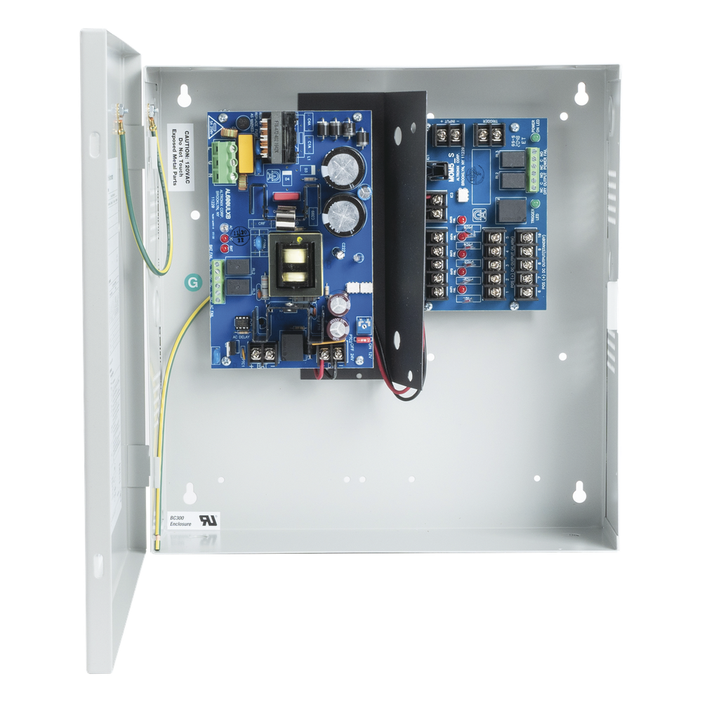 Fuente de Poder con Respaldo, 12 o 24 Vcc, 6 A, 72 W, 5 Salidas, Entrada 115 Vca, Para Control de Acceso y CCTV