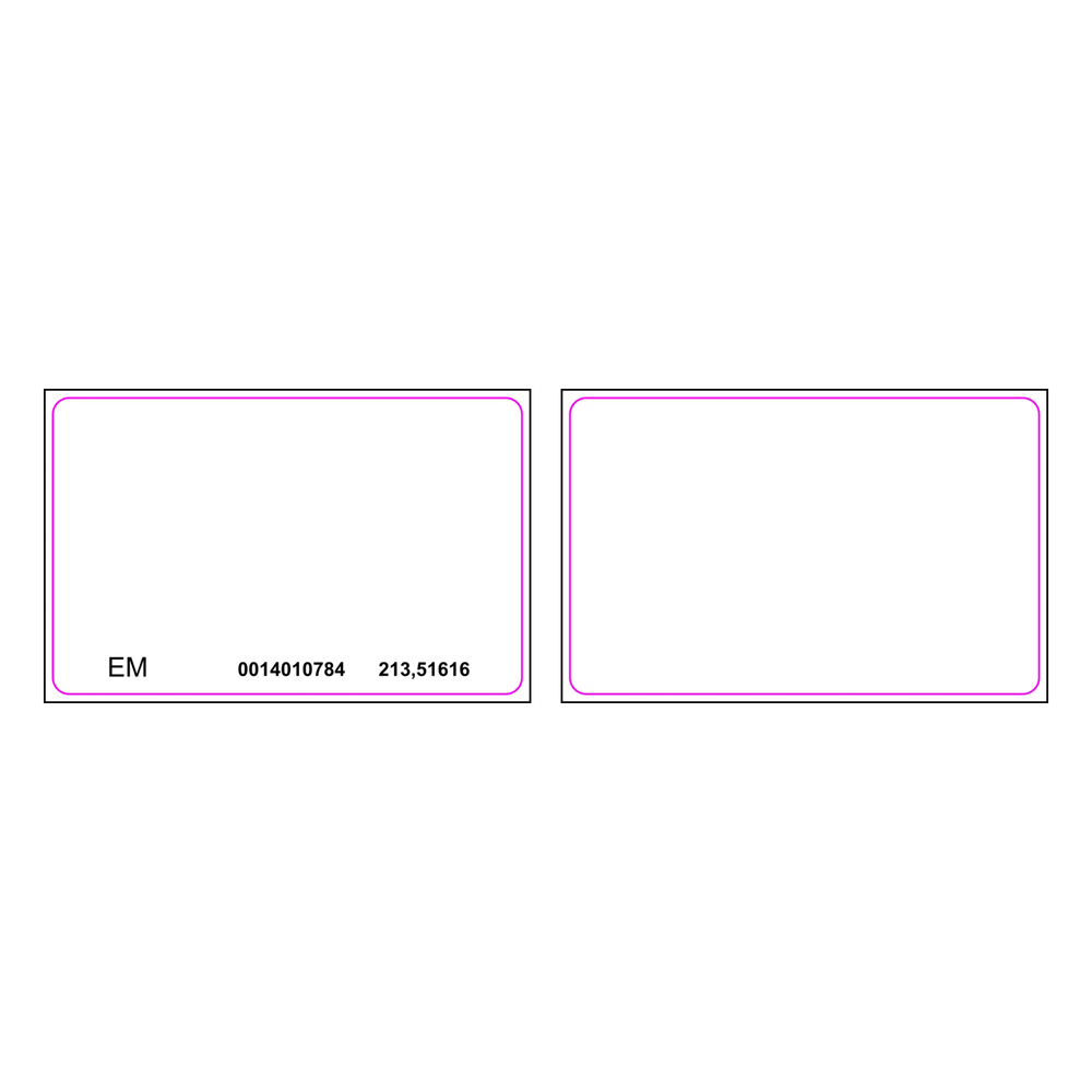 Tarjeta de Proximidad PROX EM 125 Khz / Imprimible Ambos Lados / PVC Blanco / Control de Acceso Hikvision