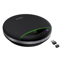 Yealink SP96, altavoz portátil con micrófono integrado, Bluetooth 5.3 con adaptador USB-C/A, alcance de captación de voz de 5 m, 26 horas de conversación, cancelación de ruido con IA.