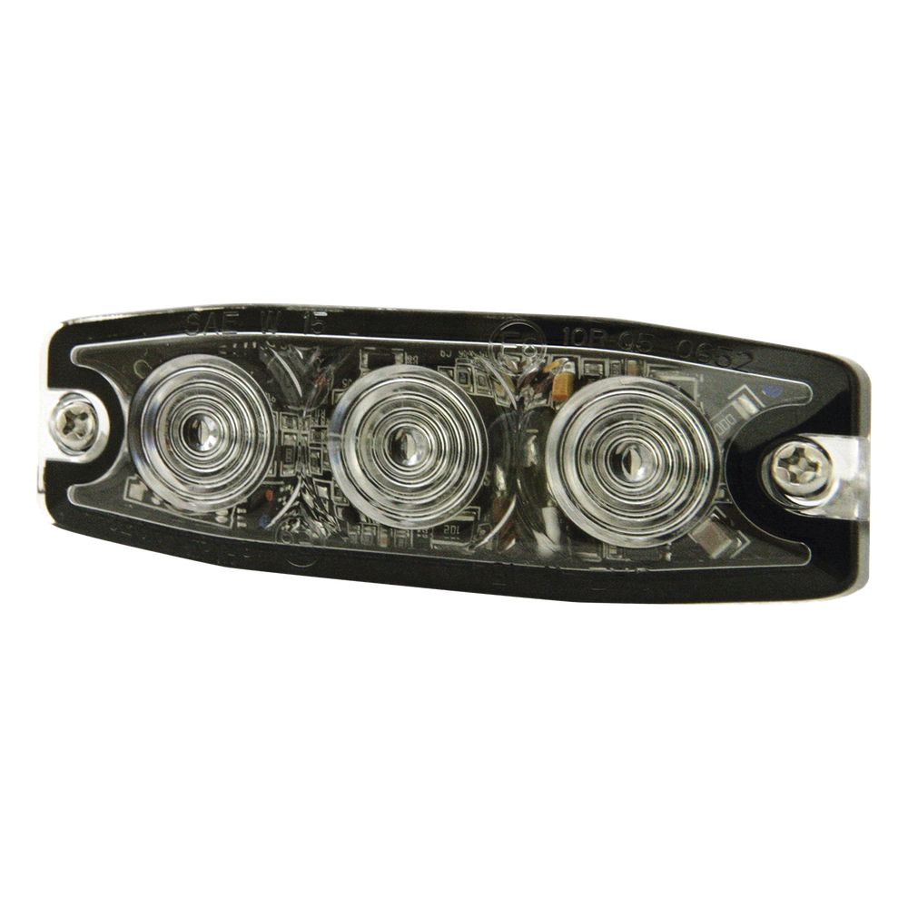 Luz Auxiliar de 3 LED, Ambar, Lente Transparente, SAE