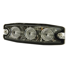 Luz Auxiliar de 3 LED, Ambar, Lente Transparente, SAE