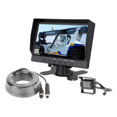 Sistema Profesional de Cámara de Reversa y Monitor Alámbrico para Vehículos de Trabajo y Montacargas