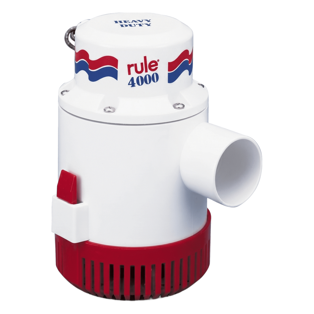 Bomba de Achique Sumergible Rule 56D / 4,000 GPH / 12V CD / Máxima Capacidad / Ejes de Acero Inoxidable / Protección Térmica TCO / Certificación CE e ISO 8849