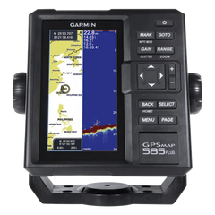 Plotter de Navegación GPSMAP 585 Plus / Pantalla 6" WVGA / Sonar CHIRP 600W / ClearVü Scanning Sonar / Compatible GPS-GLONASS-BeiDou / Quickdraw Contours / 2 Ranuras SD / IPX7 / Multiidioma