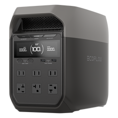 Estación de Energía Portátil Delta 3 1024Wh Litio LFP / 6 AC 1800 W (Max. 2600W con X-Boost) / 4 USB-C 100W / Capacidad para Aumentar Respaldo / Cargador de Coche 10A a 12.6V / Conectividad WiFi y Bluetooth (App) / Carga Solar 500W Ma