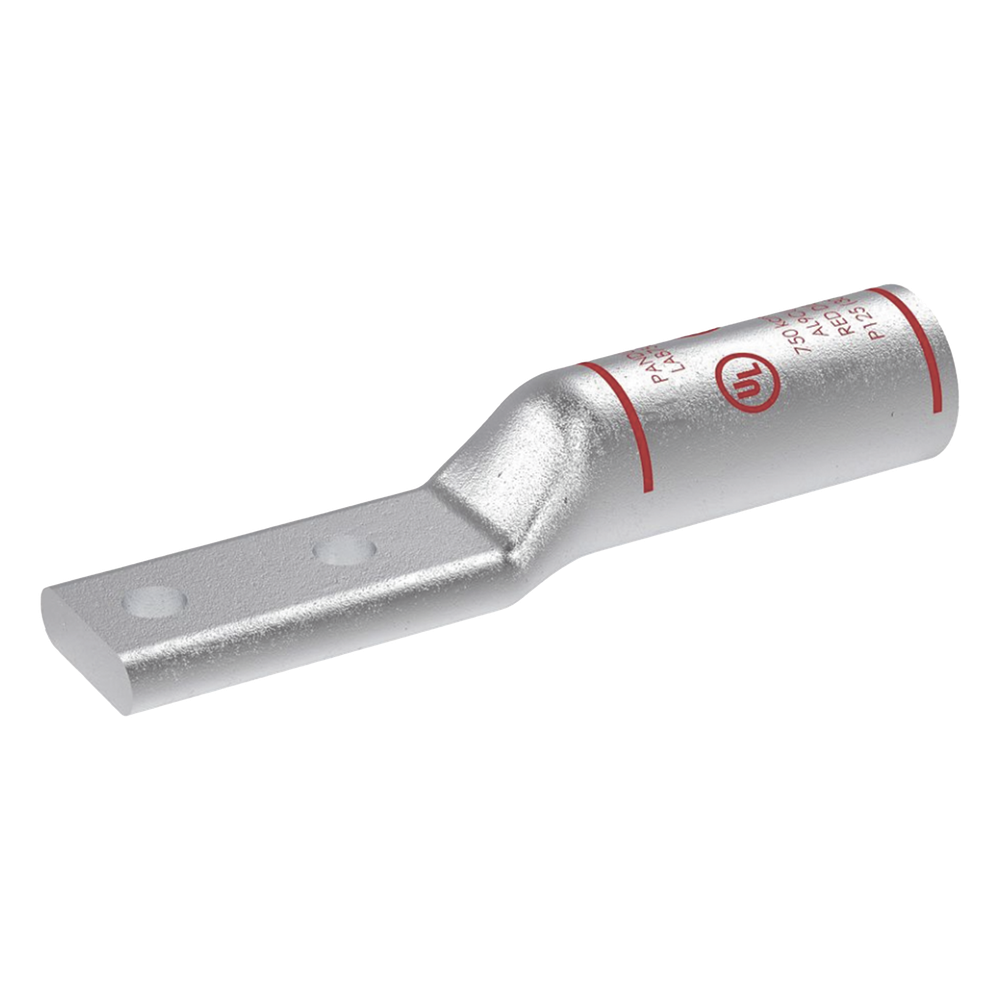 Zapata de compresión Aluminio LAB750-12-24R para cal. 750 Kcmil, Doble barreno para tornillo prisionero de 1/2, Espaciado de orificio 44.45mm, 1 Pz