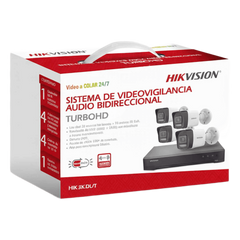 [Dual Light] Kit TurboHD 3K (5 Megapixel Real) / DVR 4 Canales / 4 Cámaras bala Dual Light / Audio bidireccional / Accesorios de Interconexión / Fuente de Poder