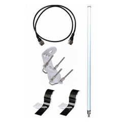 Antena LoRa Exterior Omnidireccional / 5dBi / Frecuencia 860-930 MHz / IP67 / Resistencia al Viento 200 km/h / Kit de Montaje en Poste / Cable Coaxial 1 metro