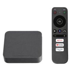 STB 4K Android con Google TV / Alto Rendimiento / Conexión Wi-Fi y por Cable / Control Remoto Bluetooth / Salida HDMI / APP Hik Connect Pre-instalada / Software de Gestion para ISPs/ Para modo desarrollador leer la nota en la descripcion