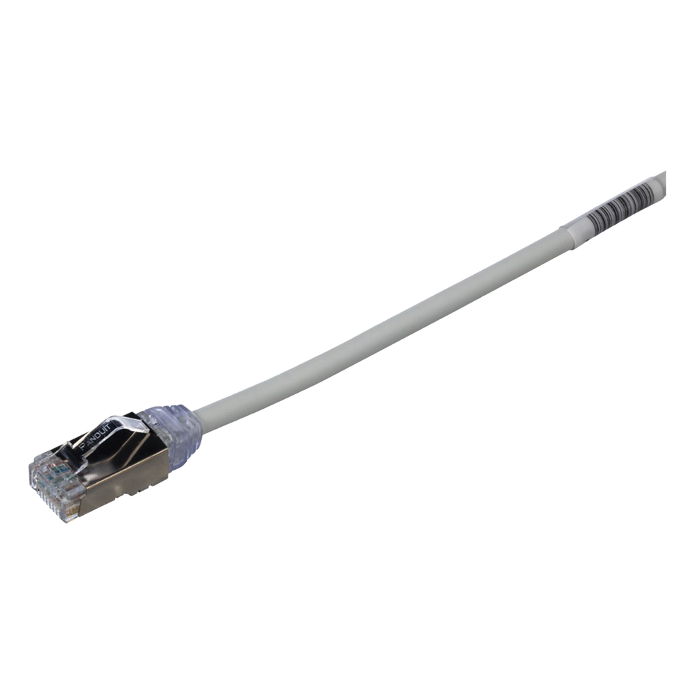 Patch Cord Cat6A, Diametro Reducido 28 AWG, Blindado S/FTP, CM/LS0H, 20 cm (7.87 Pulgadas), Color Gris