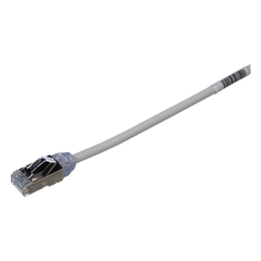 Patch Cord Cat6A, Diametro Reducido 28 AWG, Blindado S/FTP, CM/LS0H, 20 cm (7.87 Pulgadas), Color Gris
