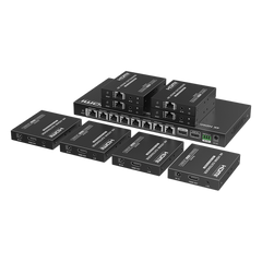 Kit Divisor y Extensor HDMI | 1x8 | Hasta 70 m |Resolución 4K @ 60 Hz |  Cat 6/6a/7 | IPCOLOR | CERO LATENCIA | Puerto S/PDIF | EDID | RS232 | Salida Loop / PoC