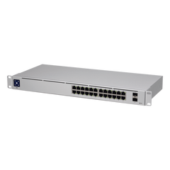 UniFi Switch USW-24, Capa 2 de 24 puertos 10/100/1000 Mbps + 2 puertos 1G SFP, pantalla informativa