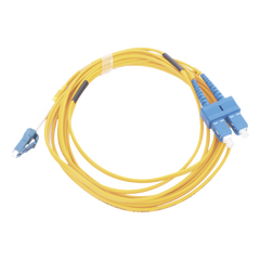 Jumper de Fibra Óptica Monomodo 9/125 LC/UPC-SC/UPC, PVC, 2.0 mm, Dúplex, Amarillo, 3 Metros (9.84 Pies)