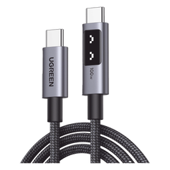 Cable USB-C a USB-C | 1 Metro | Carga Rápida de hasta 100W | Transferencia de datos 480 Mbps | PD3.0 | QC4.0/3.0/2.0 | FPC | AFC | Protección Integrada| Caja de Aluminio | Nylon Trenzado | Amplia Compatibilidad | Color Negro.