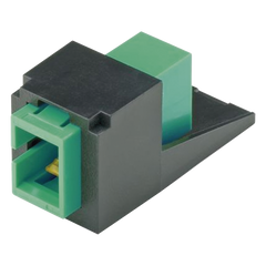 Módulo Acoplador SC/APC Simplex, para Fibra Óptica Monomodo OS1/OS2, Tipo Mini-Com, Color Negro