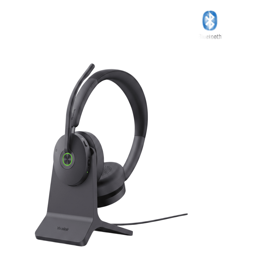 Auriculares estéreo Yealink BH74 edición MS con base de carga / Bluetooth 5.3 con adaptador USB C&A / Cancelación activa de ruido / 32 horas de conversación
